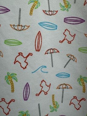 GOLF Men's White Printed Polo Shirt with Multicolor Beach Motif